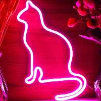 چراغ نئونی دیواری طرح گربه کد 03
