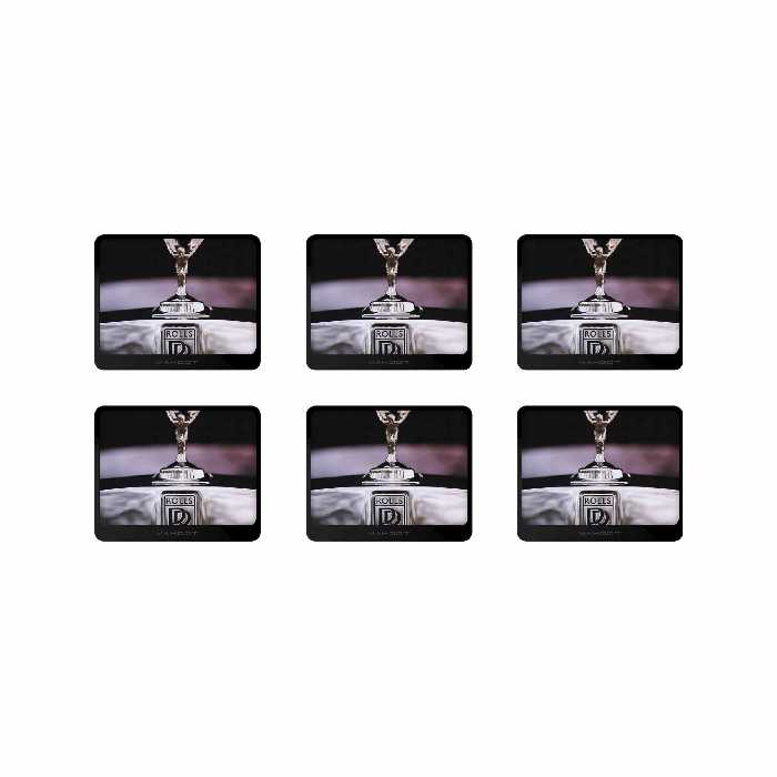 زیر لیوانی ماهوت مدل Rolls-Royce-Motor بسته 6 عددی