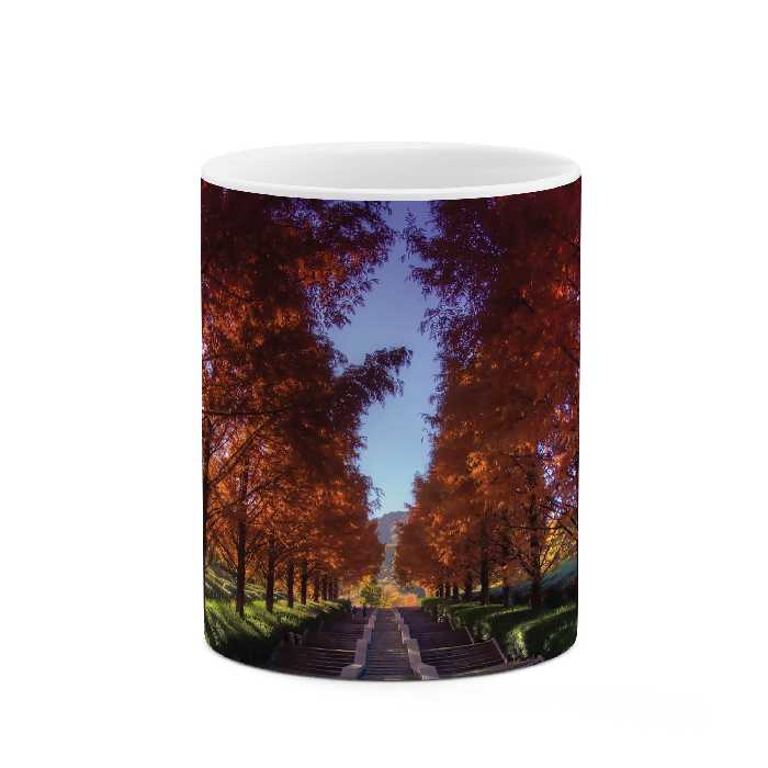ماگ طرح جاده پاییزی مدل mug03836