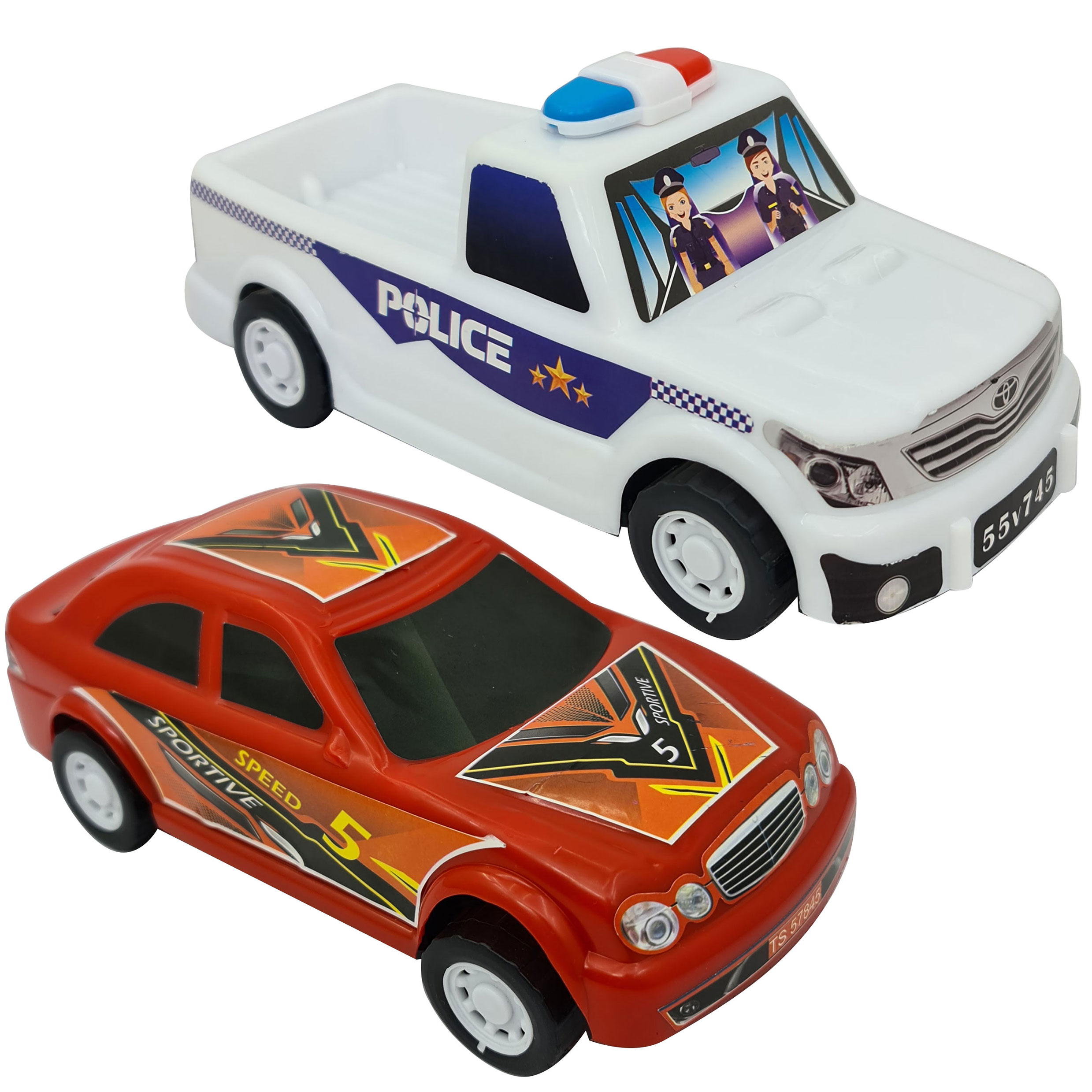 ماشین بازی مدل تویوتا الگانس طرح پلیس کد B990 مجموعه 2 عددی