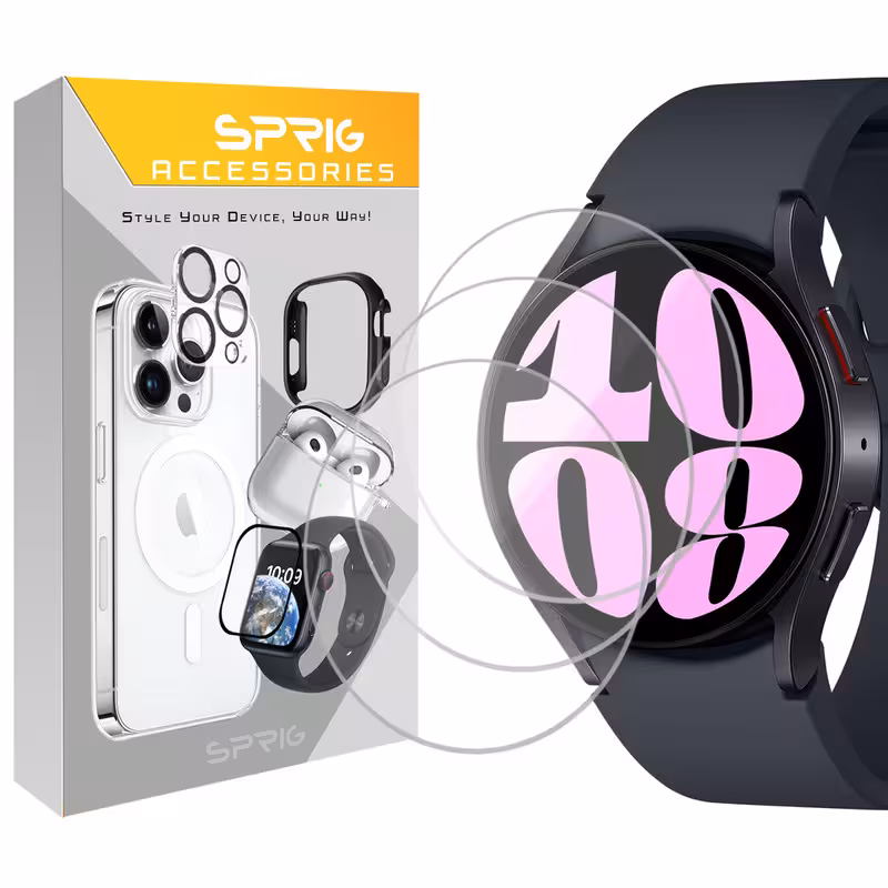 محافظ صفحه نمایش شیشه ای اسپریگ مدل SPG مناسب برای ساعت هوشمند سامسونگ Galaxy watch 4 40mm / watch 5 40mm / watch 6 40mm مجموعه 3 عددی | کالا برتری