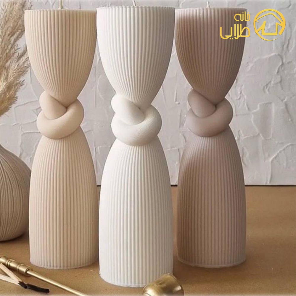 شمع دکوراتیو مدل استوانه گره دار - خانه طلایی