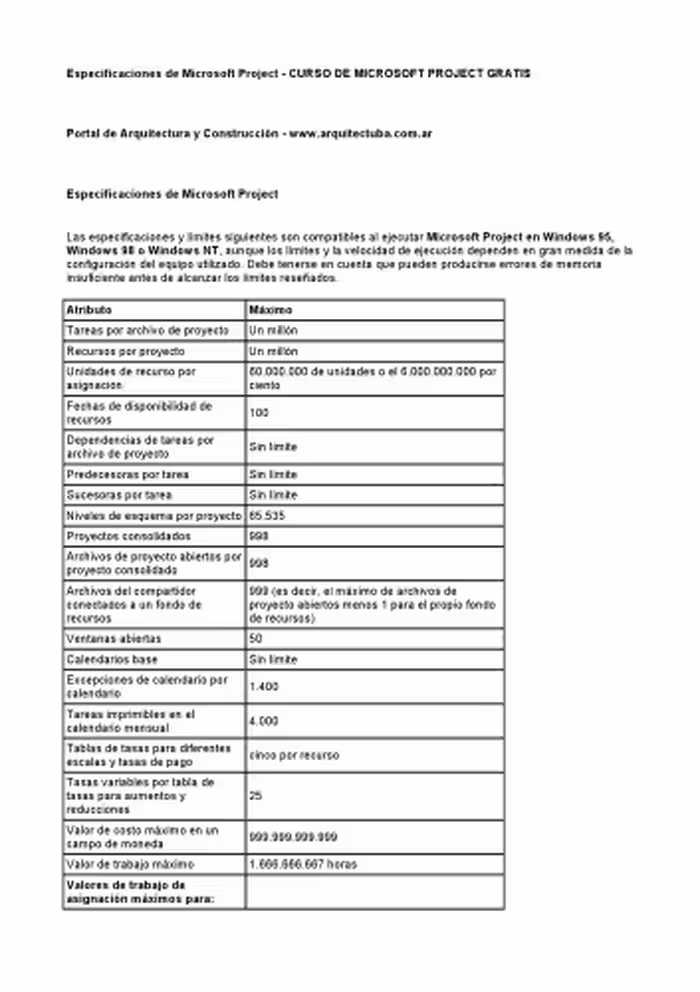 خرید و دانلود نسخه کامل کتاب Curso de Microsoft Project Gratis: Espicificaciones de Microsoft Project