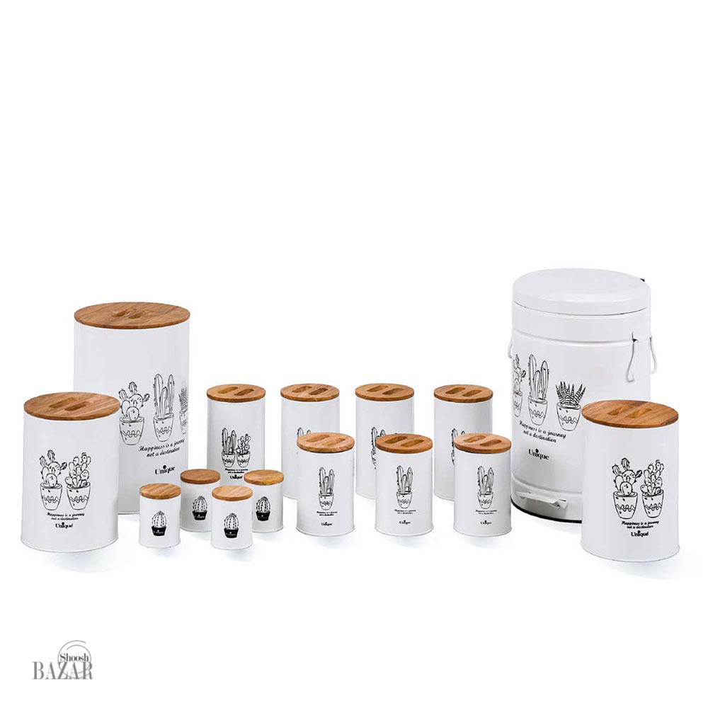 سرویس آشپزخانه 15 پارچه سفید کاکتوس یونیک کد 8021