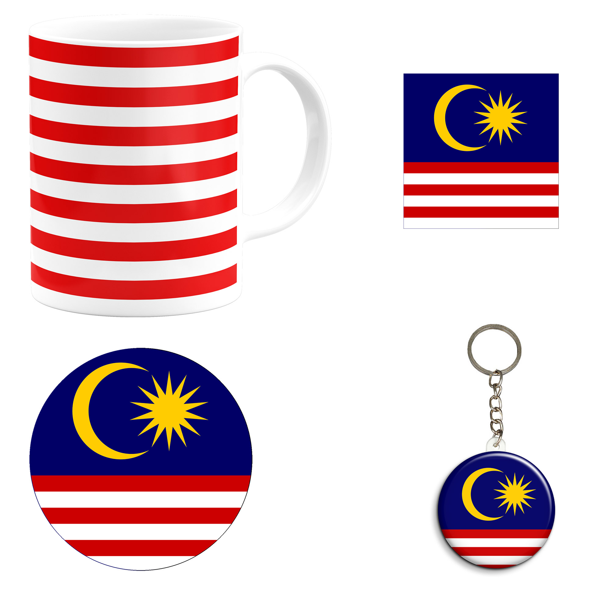 ست هدیه ماگ طرح پرچم مالزی مدل Malaysia کد M1