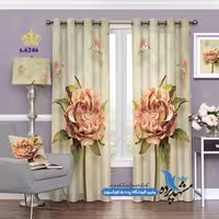 پرده پانچ گلدار طرح شاخه گل کد s-6246