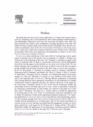 خرید و دانلود نسخه کامل کتاب Theoretical Computer Science, Volume 285, Issue 2, Pages 119-564 (28 August 2002), Rewriting Logic and its Applications