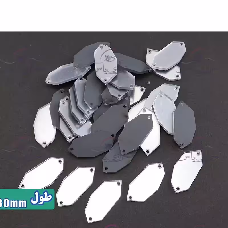 آینه دوختنی،کد 11،جنس مولتی استایل،در دورنگ طلایی و نقره ای،بسته40تایی،سایز30 میلیمتر
