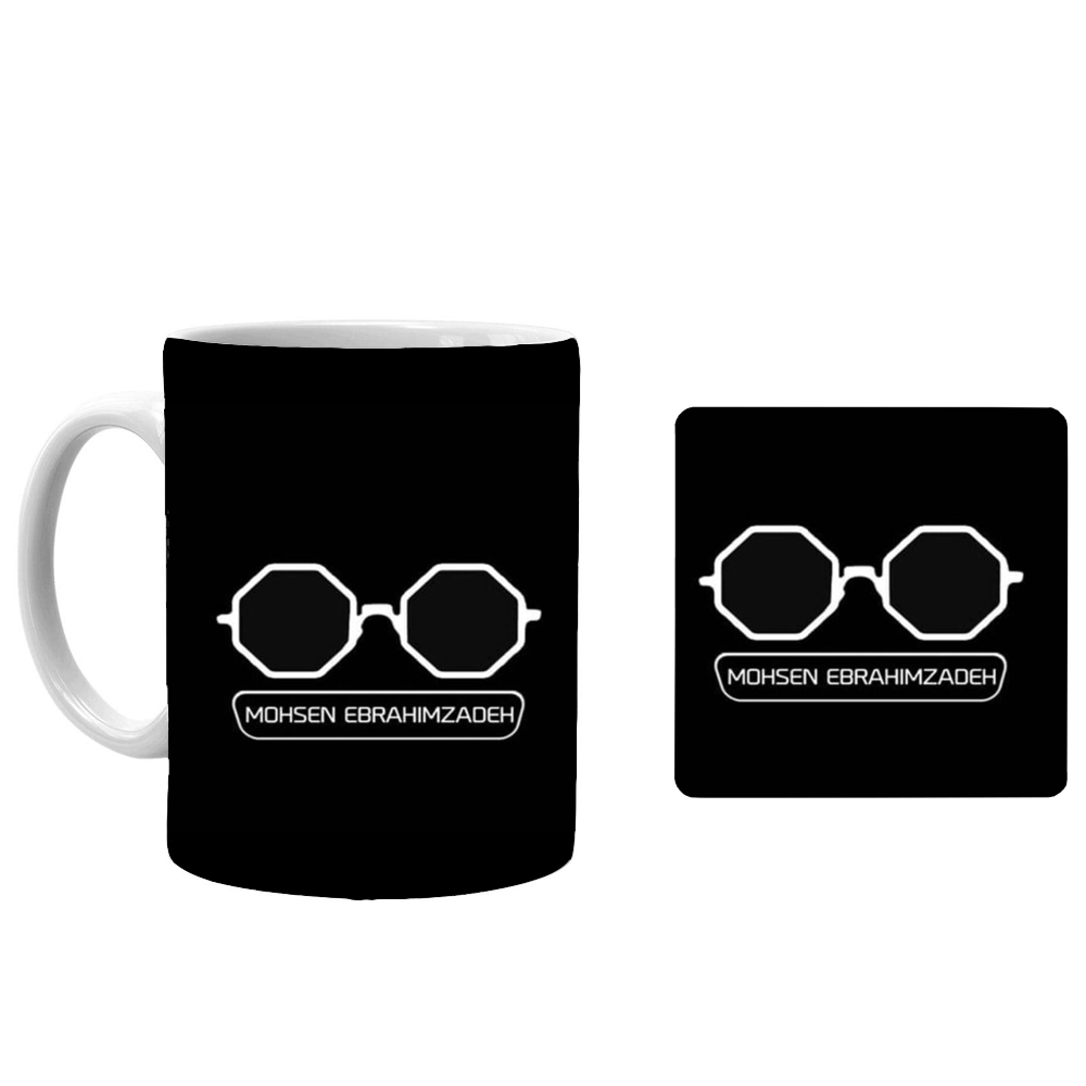 ماگ طرح محسن ابراهیم زاده کد 4 به همراه زیر لیوانی