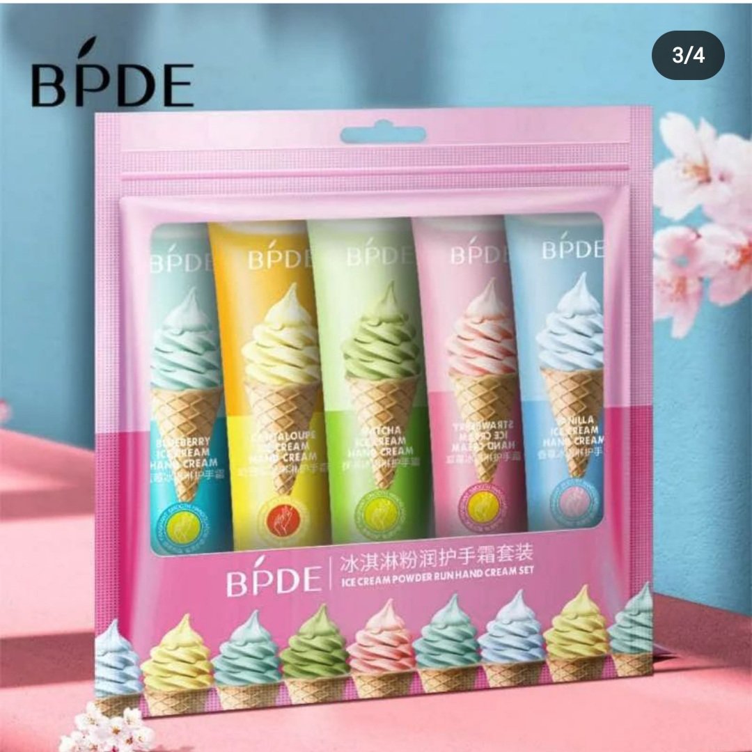 پک پنج عددی کرم مرطوب کننده دست و صورت طرح بستنی