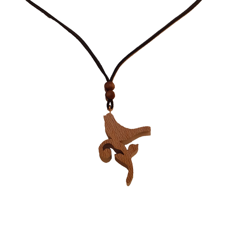 گردنبند مدل چوبی طرح پرنده کد 044