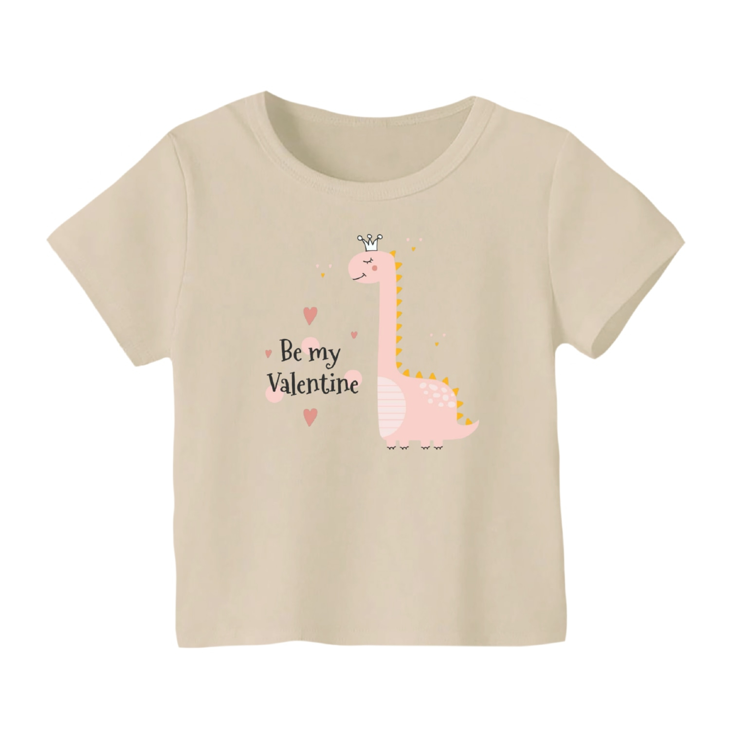 تی شرت آستین کوتاه بچگانه مدل دایناسور کد 20 رنگ کرم