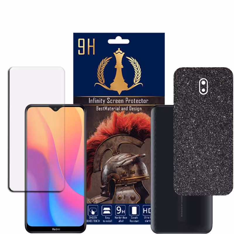 برچسب پوششی اینفینیتی مدل PRO MAX مناسب برای گوشی موبایل شیایومی REDMI 8A به همراه محافظ صفحه نمایش