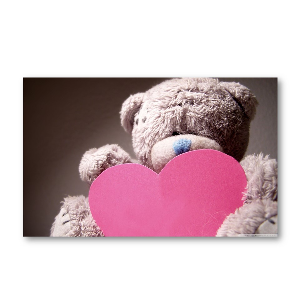 تابلو شاسی مدل خرس و قلب صورتی