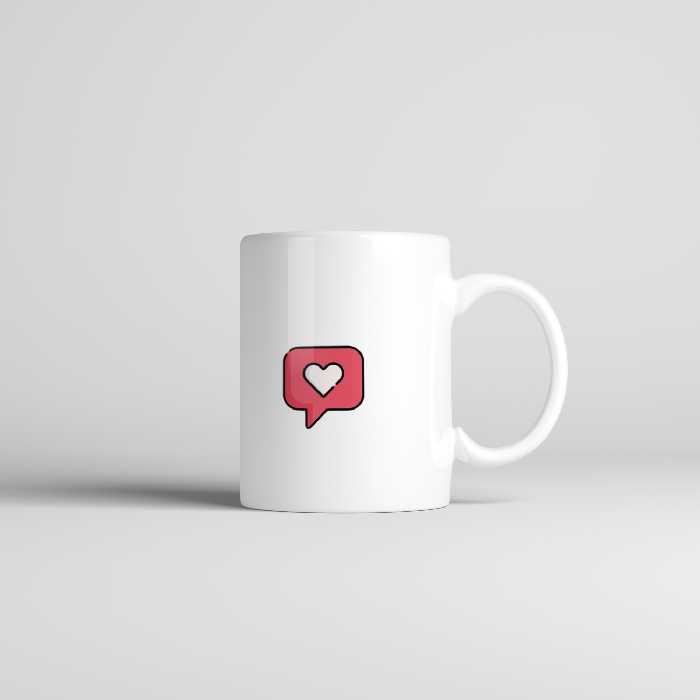 ماگ طرح استیکر قلب و لایک 