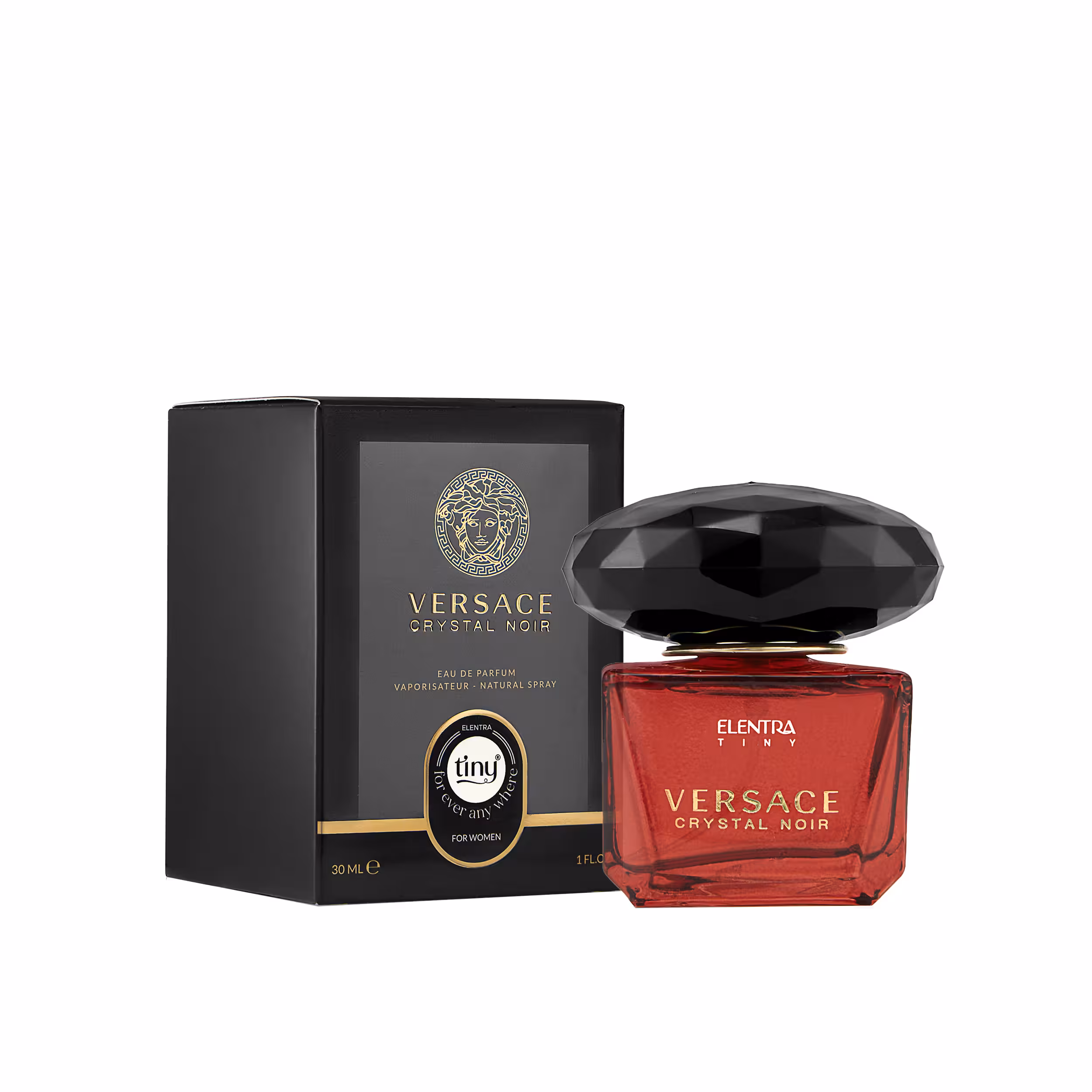 عطر جیبی زنانه النترا تاینی مدل Versace Crystal Noir حجم 30 میلی لیتر