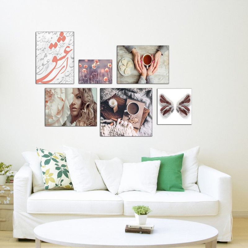 تابلو شاسی دنیای قابطرح عشق و دوست داشتن مدل SH-425 مجموعه 6 عددی | دنیای قاب