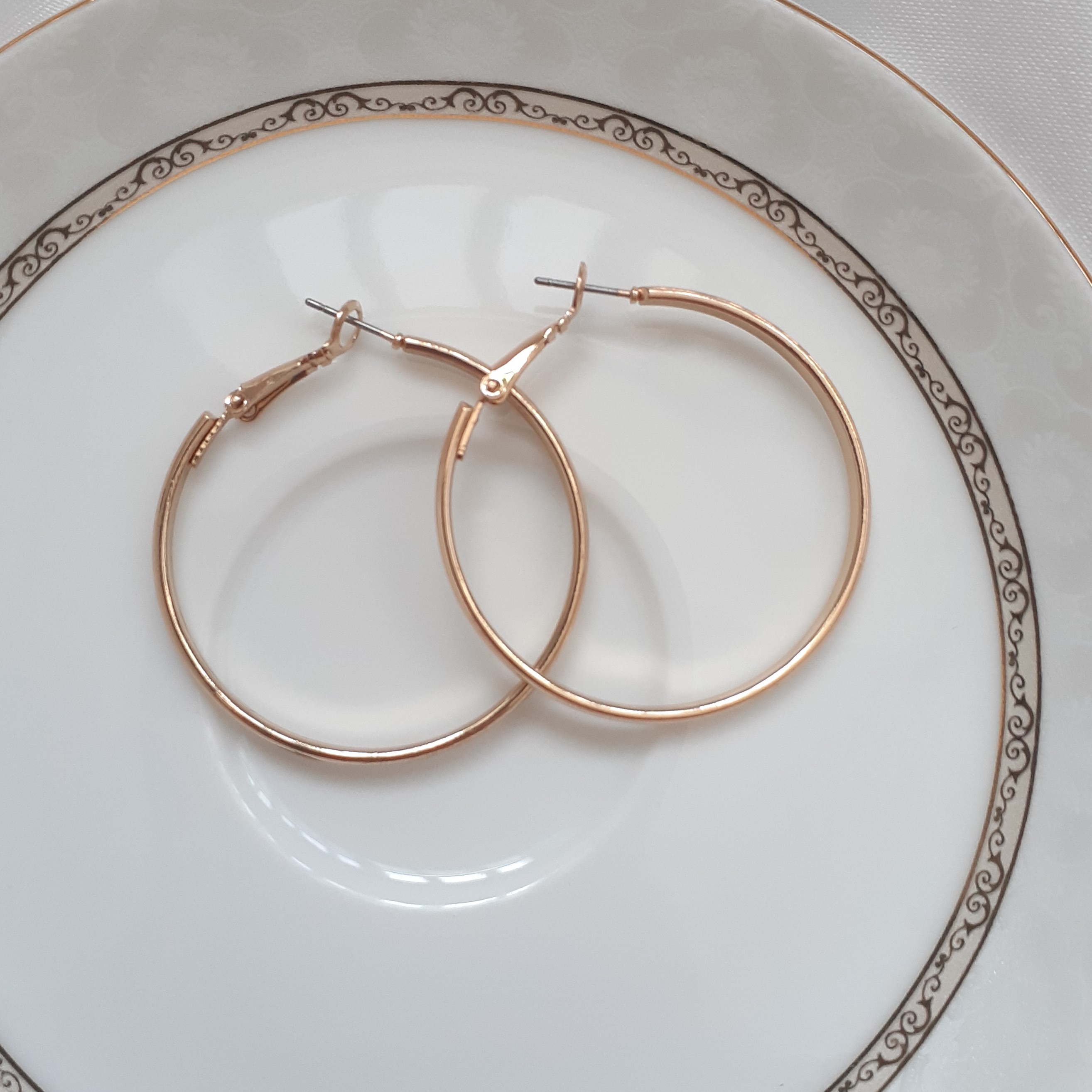 گوشواره حلقه ای رنگ طلایی برند اروپایی ضد حساسیت