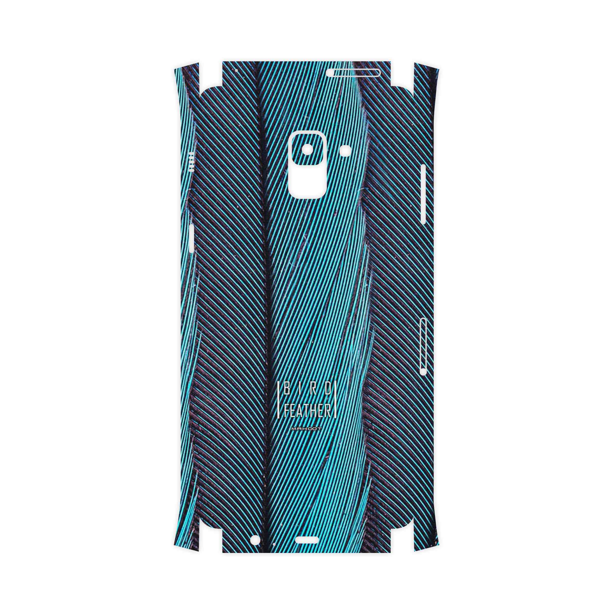 برچسب پوششی ماهوت مدل Turquoise feathers-FullSkin مناسب برای گوشی موبایل سامسونگ Galaxy A8 Plus 2018