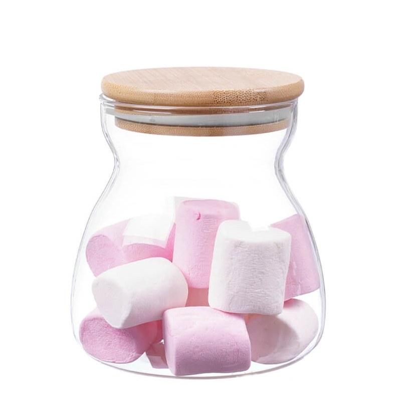 بانکه (جا حبوباتی) 1 عددی بامبو شیشه ای پیرکس  مدل  H11 کد Gw90305009