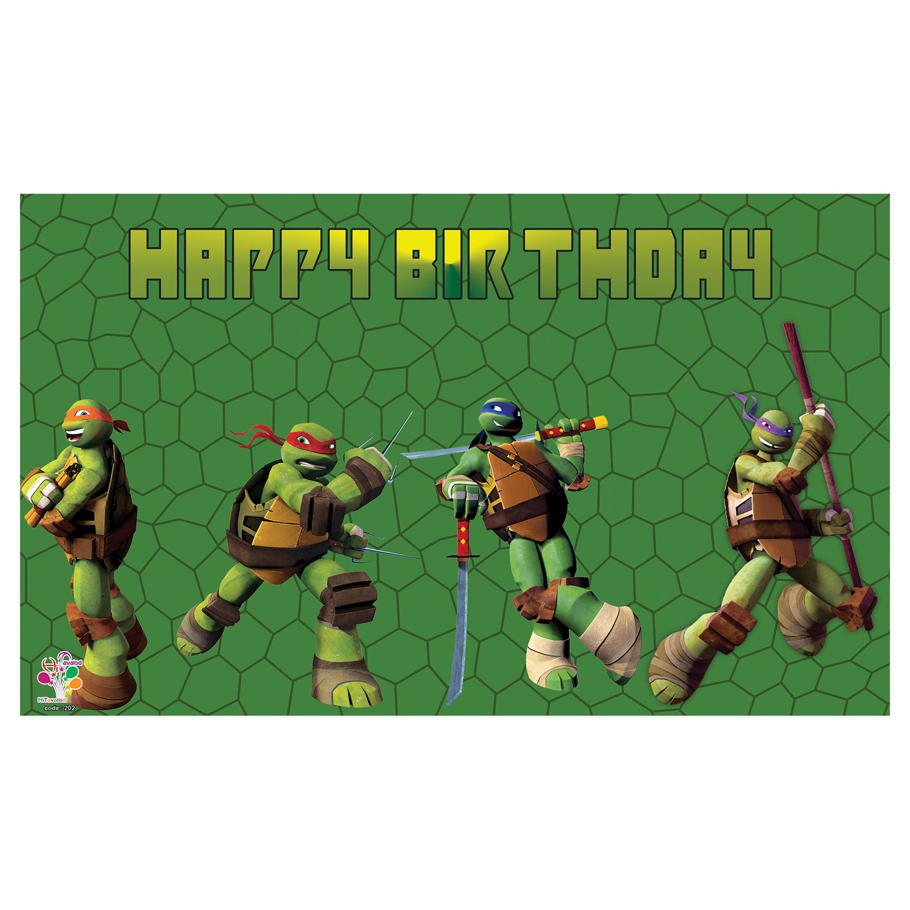  بنر تولد طرح لاکپشت های نینجا کد 202
