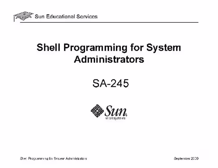خرید و دانلود نسخه کامل کتاب SA-245 Shell Programming for System Administrators