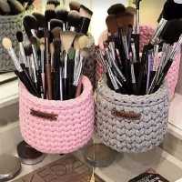 سبد جامدادی تریکو دو تیکه دایره ای کوچک مدل گندمی