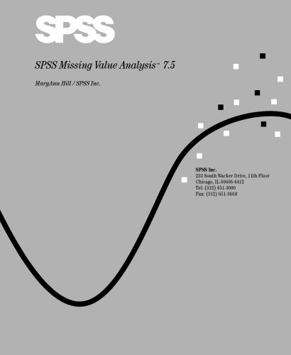 خرید و دانلود نسخه کامل کتاب Spss Missing Value Analysis 7.5