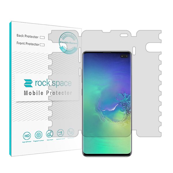 گلس فول کاور سامسونگ  S10 مدل نانو هیدروژل شفاف برند راک اسپیس سایز L کد 25056