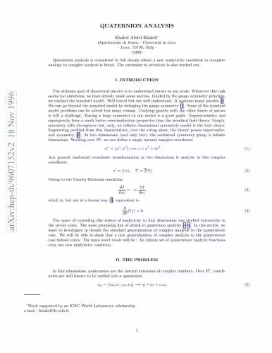 خرید و دانلود نسخه کامل کتاب Quaternion analysis