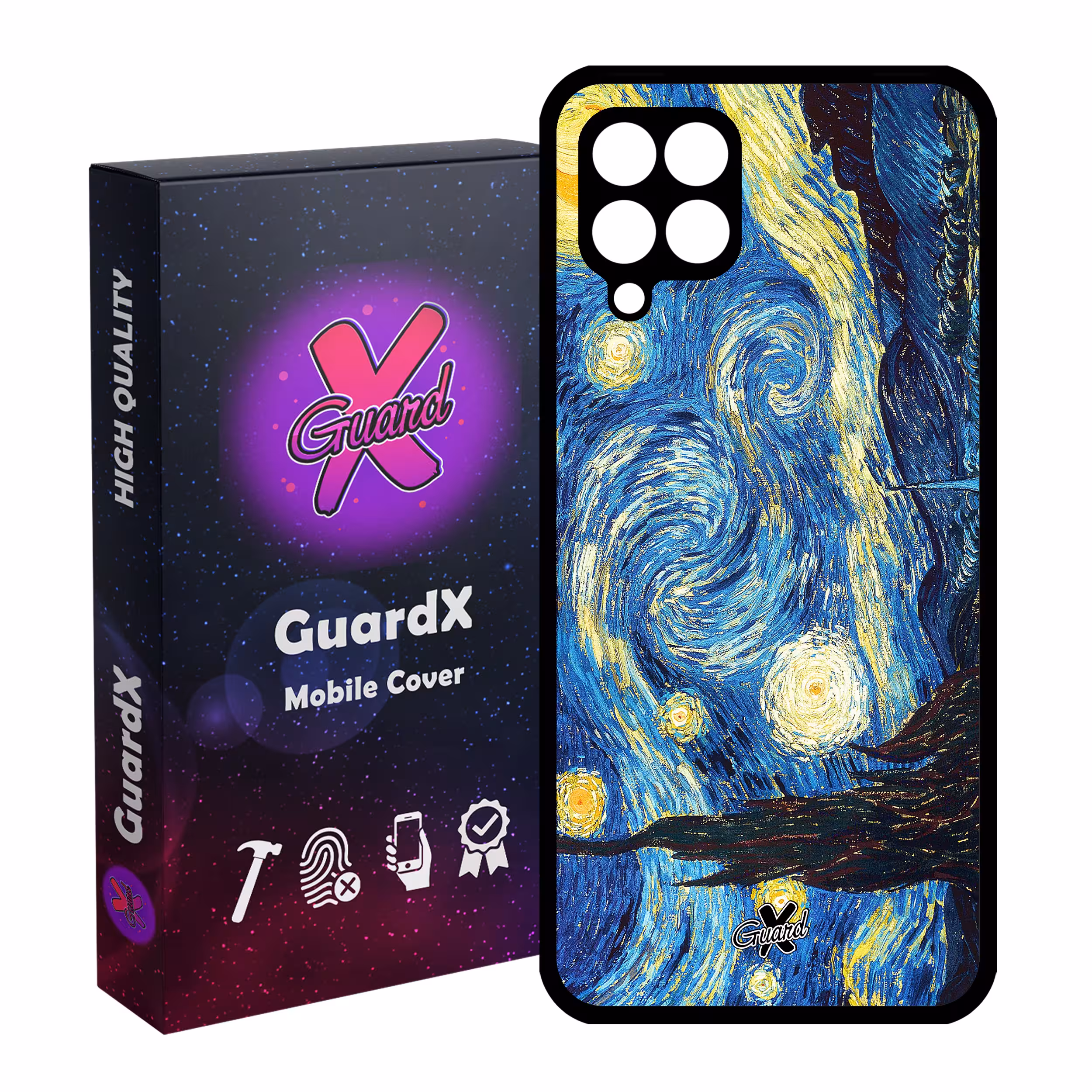 کاور گارد ایکس طرح Starry Night مدل Glass10110 مناسب برای گوشی موبایل سامسونگ Galaxy A12