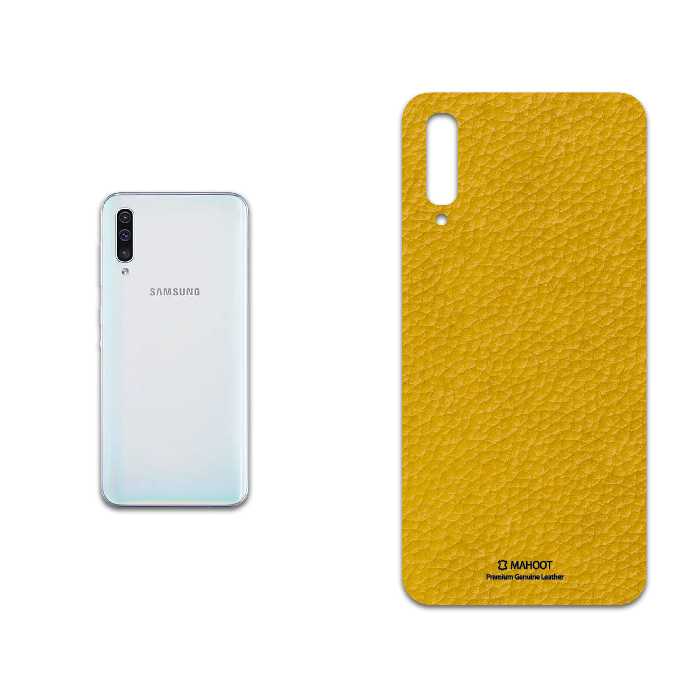 برچسب پوششی ماهوت مدل Mustard-Leather مناسب برای گوشی موبایل سامسونگ Galaxy A50