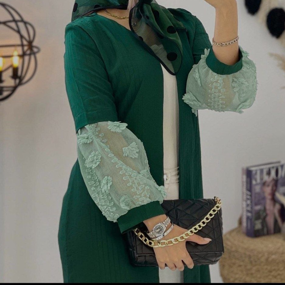 مانتو آستین یاخما حریر میله ای