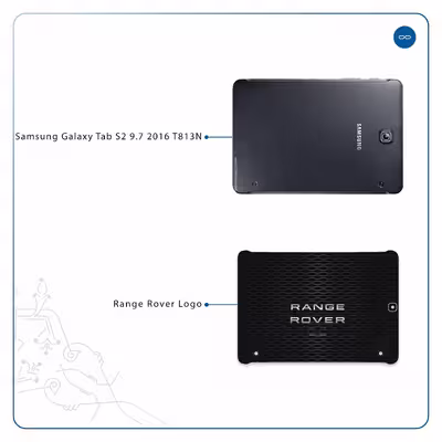 برچسب پوششی ماهوت مدل Range-Rover-Logo مناسب برای تبلت سامسونگ Galaxy Tab S2 9.7 2016 T813N
