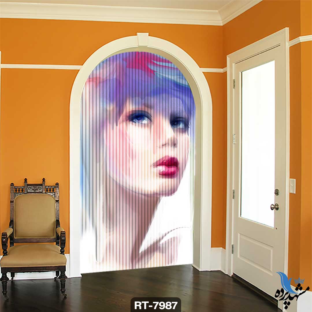 پرده شرشره تصویری طرح نقاشی زن RT7987
