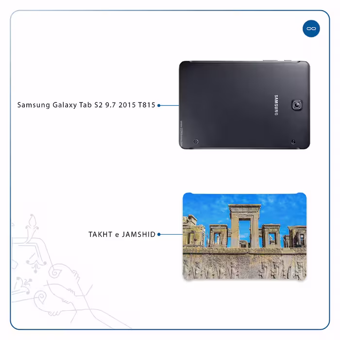 برچسب پوششی ماهوت مدل TAKHT-e-JAMSHID مناسب برای تبلت سامسونگ Galaxy Tab S2 9.7 2015 T815