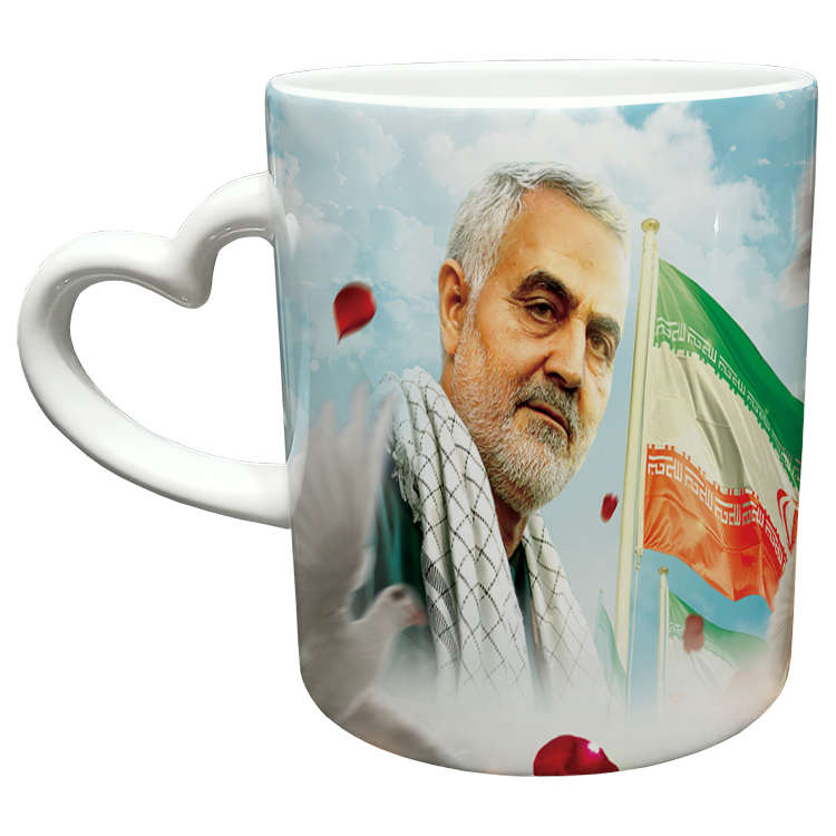 ماگ مدل دسته قلبی طرح سردار سلیمانی کد 3
