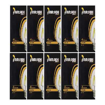 لامپ فیلامنتی 4 وات پارسه شید مدل candel پایه E14 بسته 10 عددی