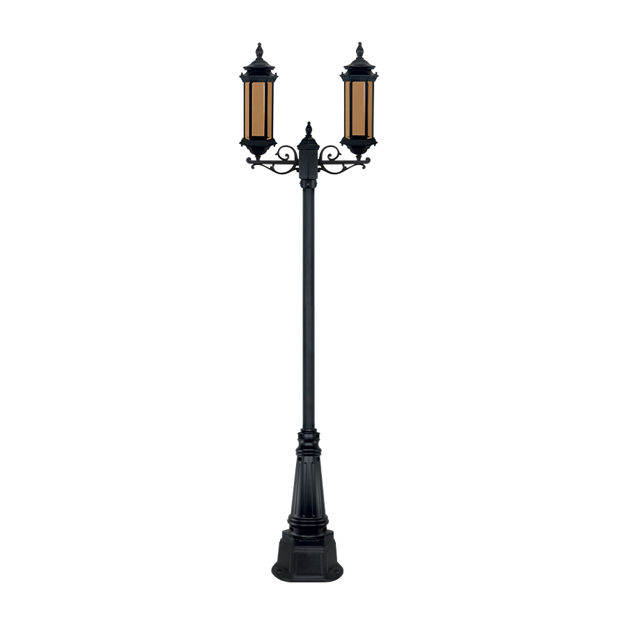 چراغ دو شاخه پارکی تکشیدفام مدل معبد سورنا کد 91215-16-1426