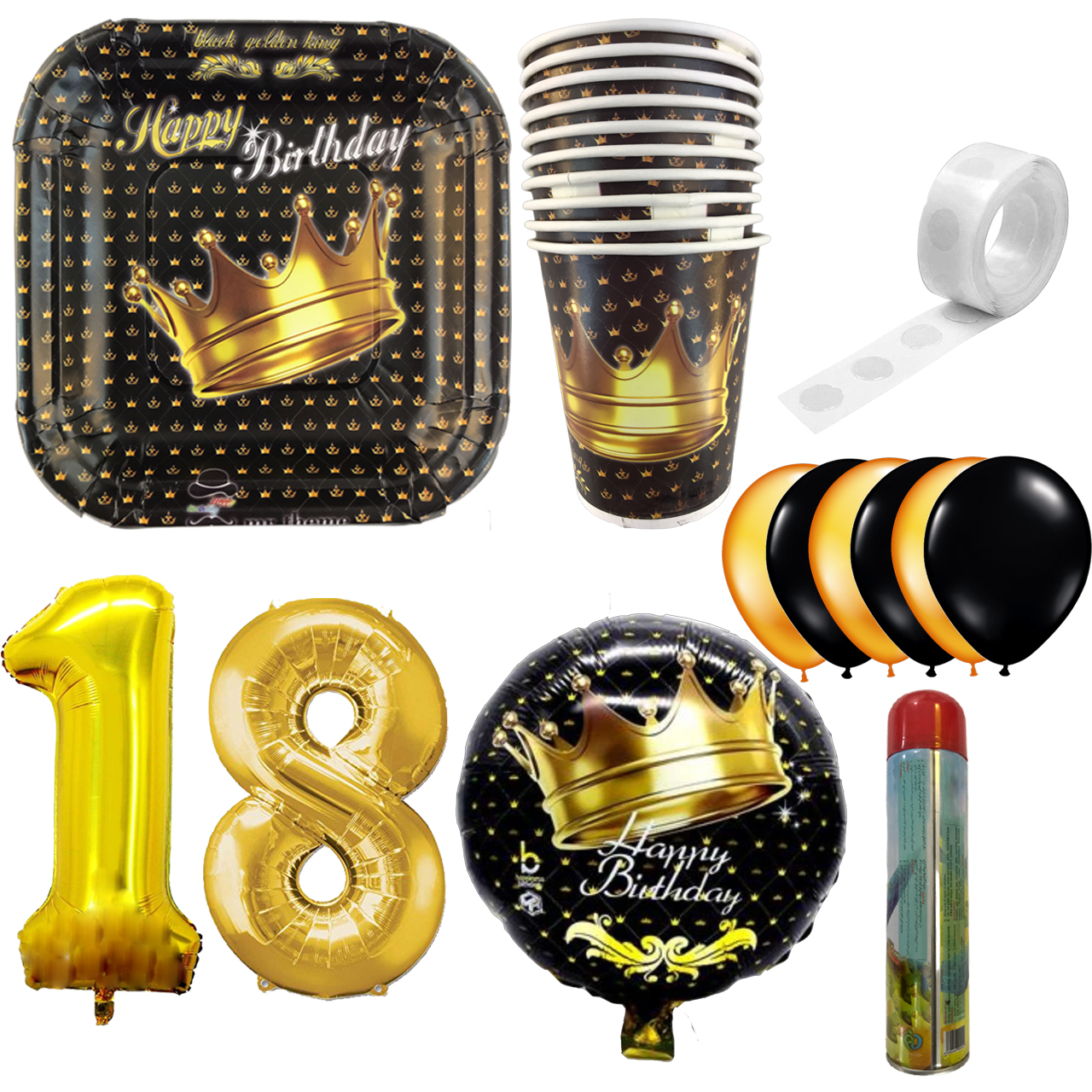 مجموعه 30 عددی تم تولد مستر تم طرح تاج کینگ کد 18