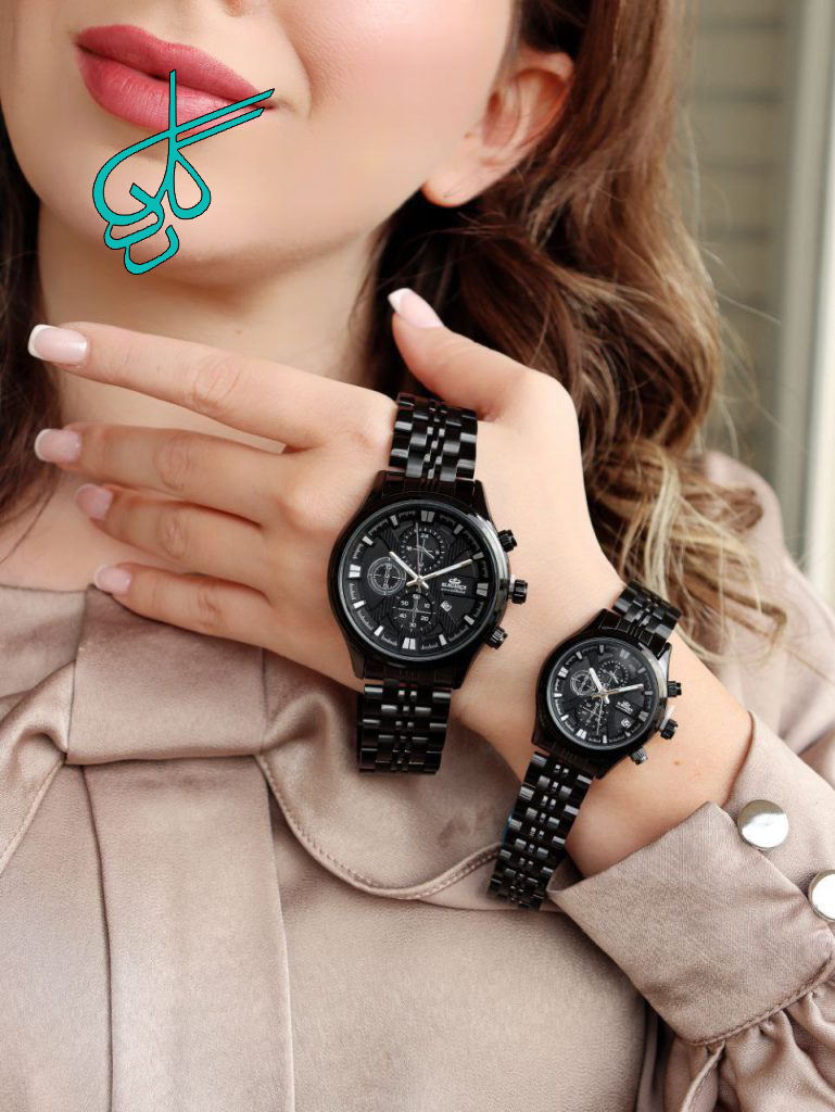 خرید ست ساعت مردانه و زنانه الگانس ELEGANCE طرح کرنو ضدآب موتور ژاپن تاریخ دار دارای بند قفلی و رنگبندی متنوع با کیفیت کد 2116296 - ردگل