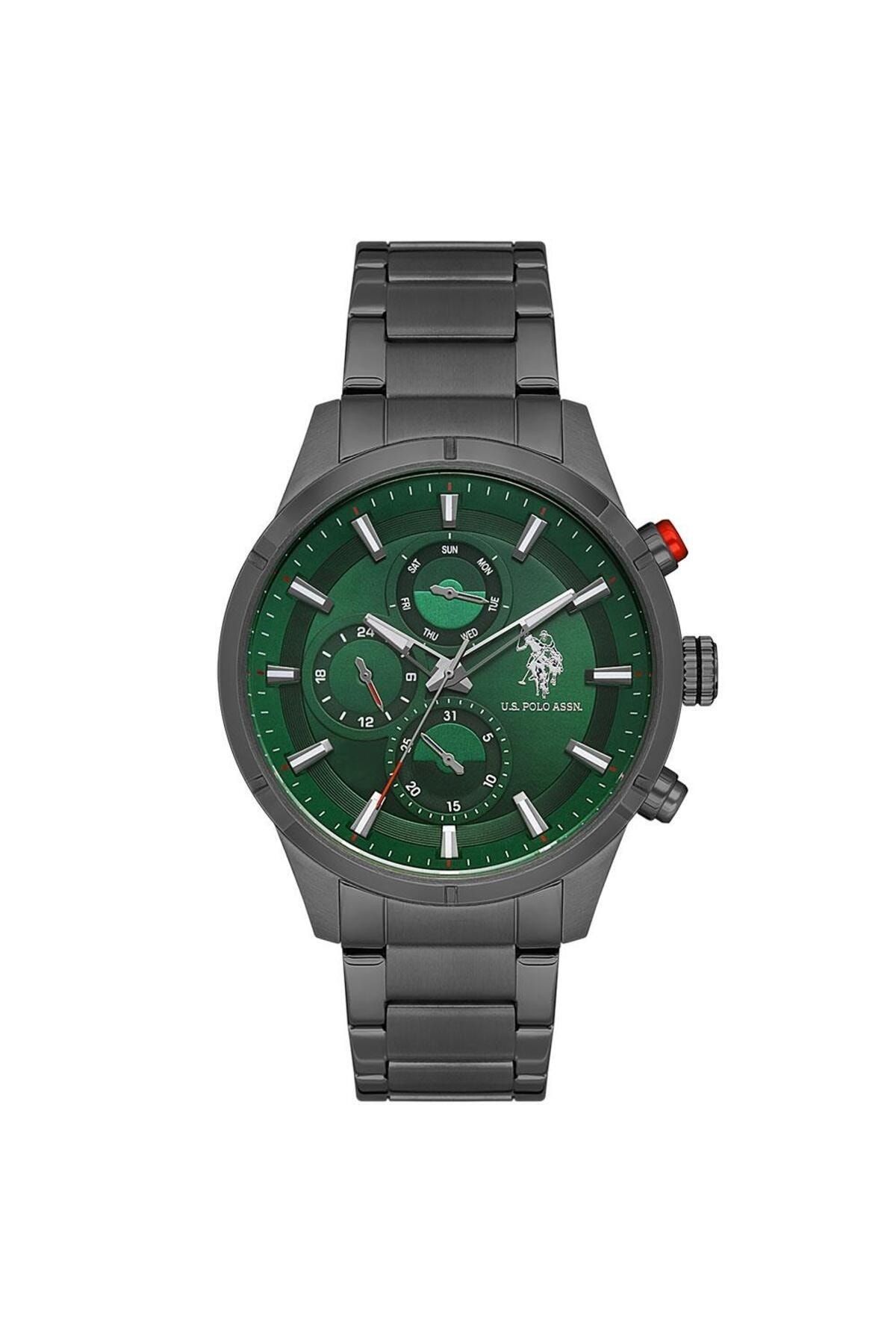 ساعت قهوهای مردانه پایه چوگان Assn USPA1014 11 مچی US Polo Assn