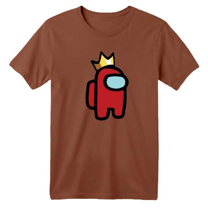 تی شرت آستین کوتاه بچگانه مدل امانگ آس رنگ موکایی