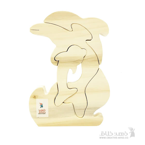 پازل دلفین چوبی