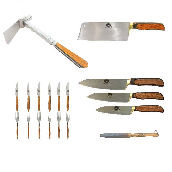 ابزار آشپزی استیل مروارید زنجان مدل AP مجموعه 18 عددی