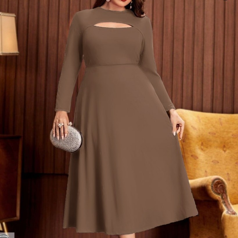 پیراهن زنانه  مجلسی سایزبزرگ تونیک زنانه سایزبزرگ سایز46تا56جنس کرپ دورو خارجی