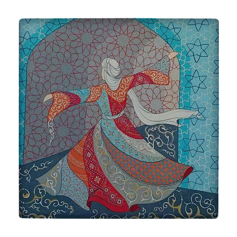 کاشی طرح نقاشی سماع صوفی مدل لوحی کد klh1413