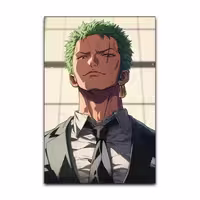 تابلو شاسی گوفی مدل زورو انیمه وان پیس طرح One Piece Zoro کد SUIT24 | دنیای قاب