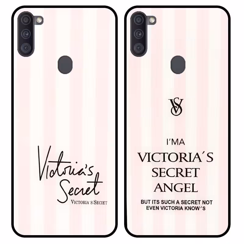قاب پشت گلس دخترانه مدل ویکتوریا سیکرت برای گوشی Samsung Galaxy A11 طرحدار فانتزی آنجل و بیوتی Victoria Arrival Glass case