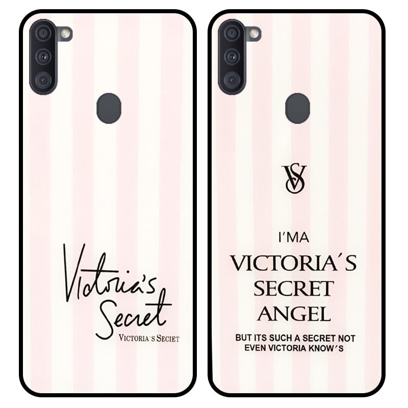 قاب پشت گلس دخترانه مدل ویکتوریا سیکرت برای گوشی Samsung Galaxy A11 طرحدار فانتزی آنجل و بیوتی Victoria Arrival Glass case